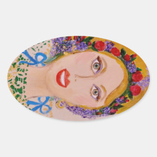 Garden Goddess Oval Sticker