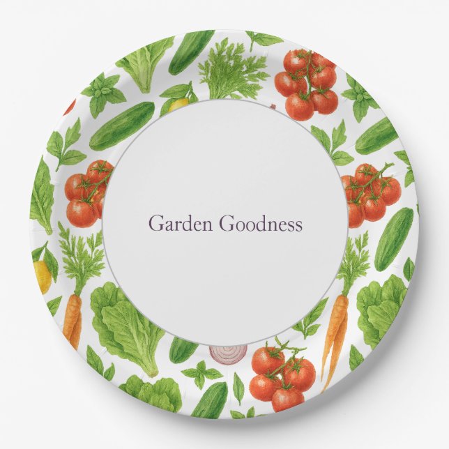 Garden Goodness Paper Plates — Summer Fresh  (Front)