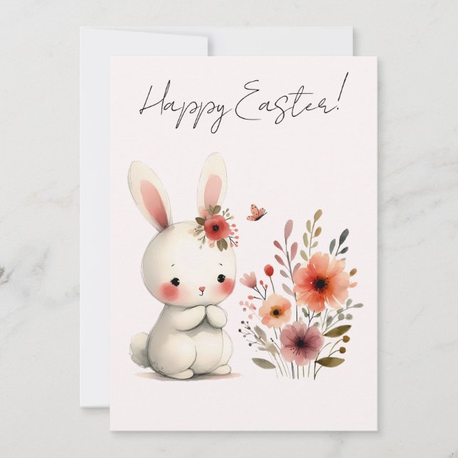 Garden Grace – Easter Bunny Delight Card (Front)