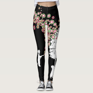 garden graffiti banksy style black leggings