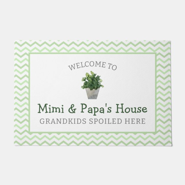 Garden Grandkids Spoiled Here Grandparents Doormat (Front)