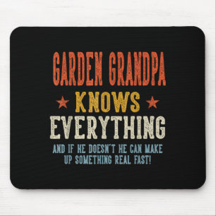 Garden grandpa knows everything father's day retro mouse mat