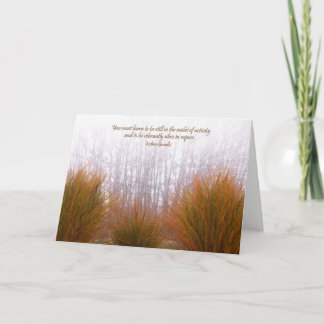Garden Grasses on a Foggy Winter Day Card