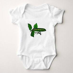 Garden Green Pea Pods Baby Bodysuit