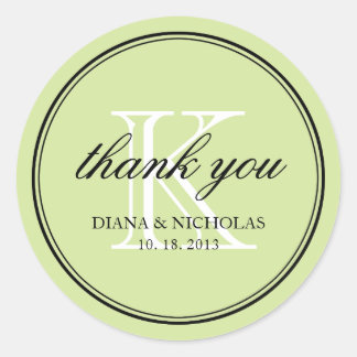 Garden green personalised thank you wedding favour classic round sticker