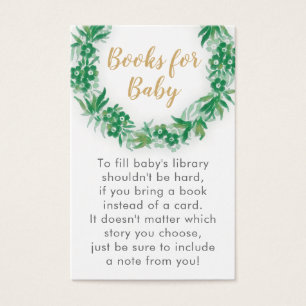 Garden Greenery Baby Shower Book Request Card