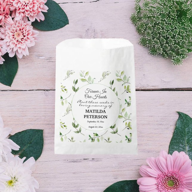 Garden Greenery Leaves Memorial Seed Packet Favour Bags (Creator Uploaded)