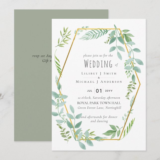 Garden Greenery Wedding (Front/Back)