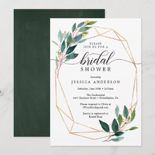 Garden Greens Bridal Shower Invitation Greenery