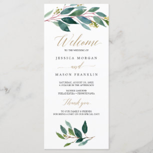 Garden Greens Wedding Program - Ceremony Program Programme