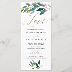 Garden Greens Wedding Program - Love Programme