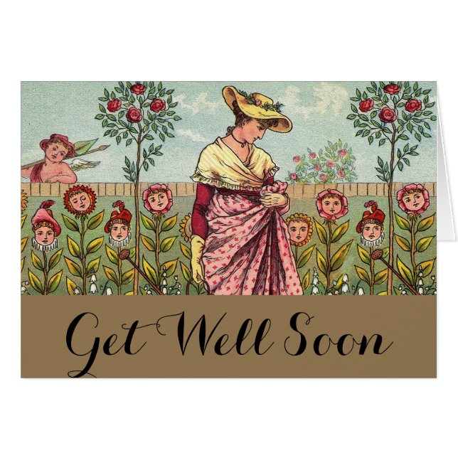 Garden Grow Flower Woman Art Antique (Front Horizontal)