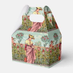 Garden Grow Flower Woman Art Antique Favour Box