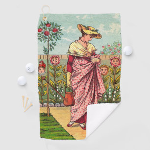 Garden Grow Flower Woman Art Antique Golf Towel