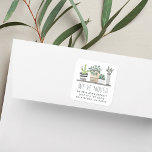 Garden Grown | Moving Announcement Stickers<br><div class="desc">Share your new address with these moving announcement stickers,  featuring a shelf of watercolor potted houseplants and greenery. Personalise with your custom announcement (shown with "we've moved"),  your name(s) and address change information.</div>