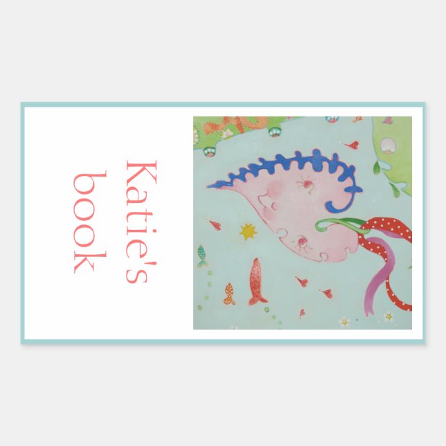 Garden Heart Bookplate Rectangular Sticker (Front)