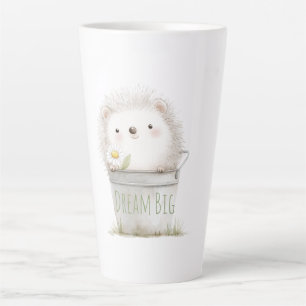 Garden Hedgehog with Daisy Flower Birthday Latte Mug