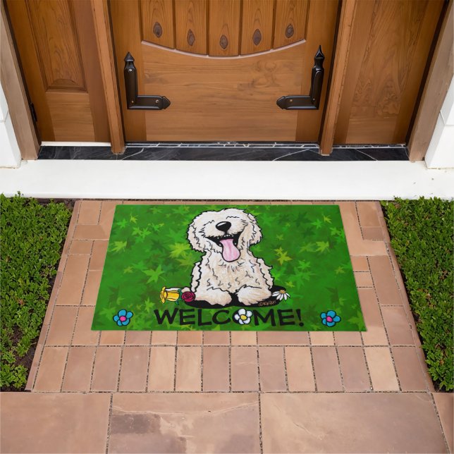 Garden Helper Goldendoodle Doormat (Outdoor)