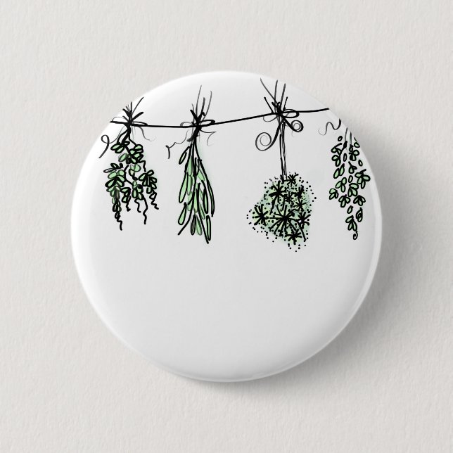 Garden Herbs 6 Cm Round Badge (Front)