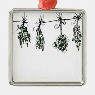 Garden Herbs botanical boho  Metal Tree Decoration