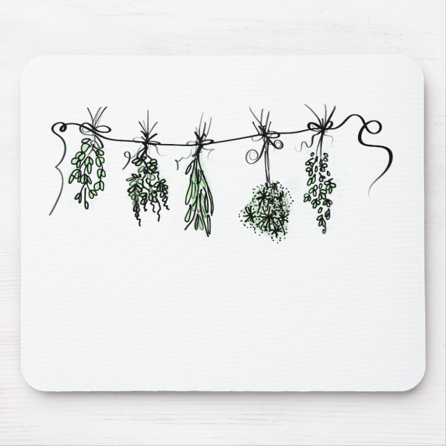 Garden Herbs botanical boho  Mouse Mat (Front)