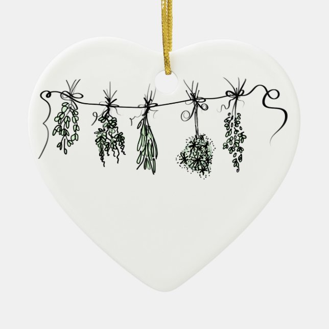 Garden Herbs Ceramic Tree Decoration (Front)