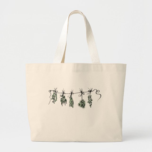 Garden Herbs Large Tote Bag (Front)