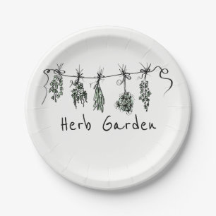 Garden Herbs Paper Plate