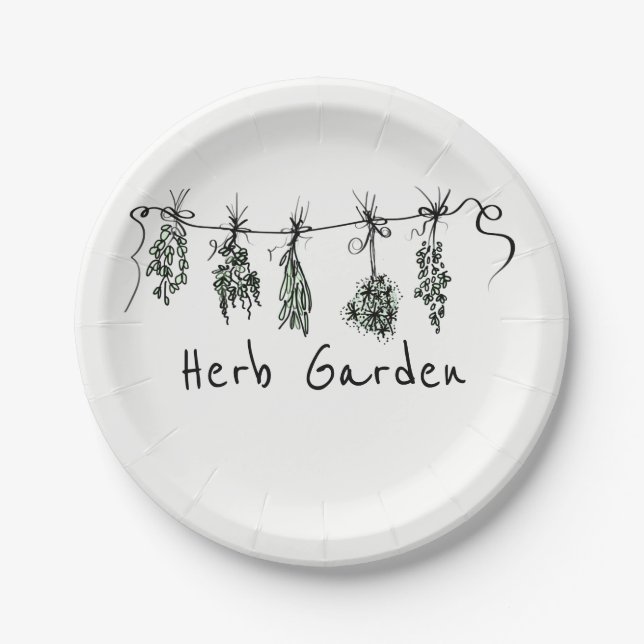 Garden Herbs Paper Plate (Front)