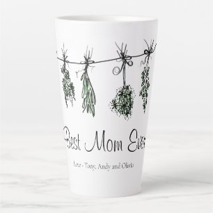 Garden Herbs sage basil thyme dill Best Mum Ever  Latte Mug