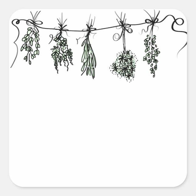 Garden Herbs Square Sticker (Front)