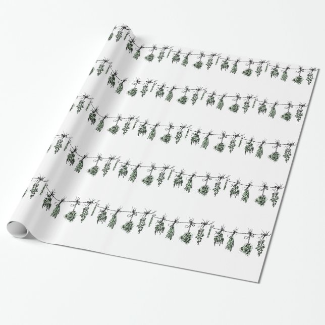 Garden Herbs Wrapping Paper (Unrolled)