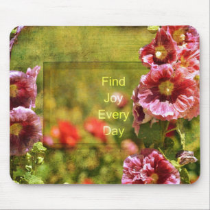 Garden Hollyhock Floral Joy Mouse Mat