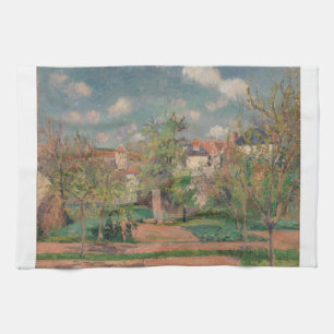 Garden in Full Sunlight, Camille PIssarro, 1876 Tea Towel