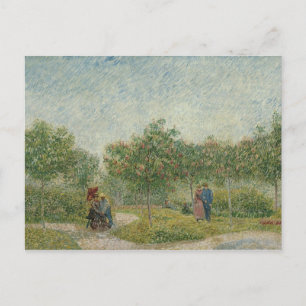 Garden in Montmartre with lovers Postcard