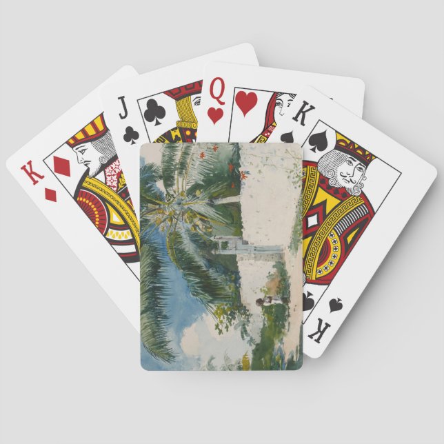 Garden in Nassau, the Bahamas (Caribbean Art) Playing Cards (Back)