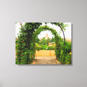 Garden in the Alhambra, Granada, Spain - Canvas Print