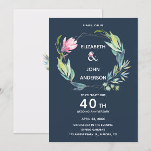 Garden in the Riviera 40th Wedding Anniversary Invitation