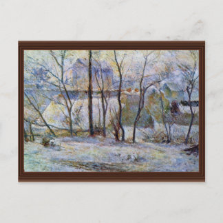 Garden In The Snow By Gauguin Paul (Best Quality) Postcard