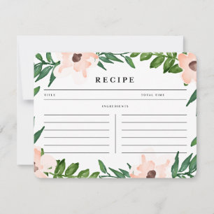 Garden in White Recipe Card