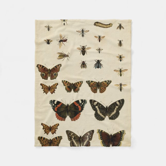 Garden Insects by Vision Studio Fleece Blanket (Front)