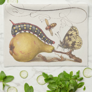 Garden Insects, Fly, Caterpillar, Pear, Centipede Tea Towel