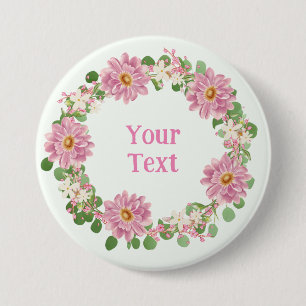 Garden-Inspired Pink and White Floral Lapel Pin