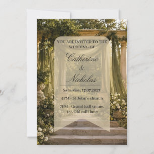 Garden inspired wedding invitation