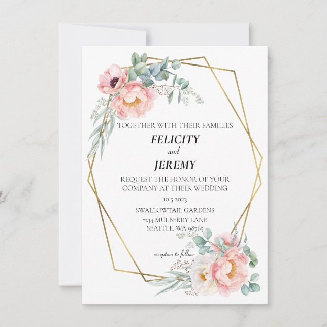 Garden Inspired Wedding Invitation (Front)