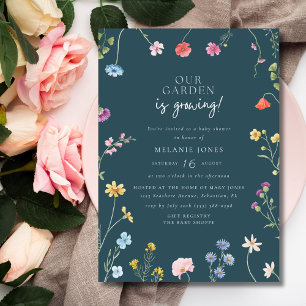 Garden is Growing Wildflower Baby Shower Invitation