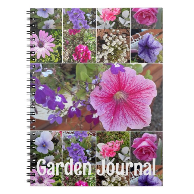 Garden Journal Pink Petunia Pretty Spring Flowers (Front)