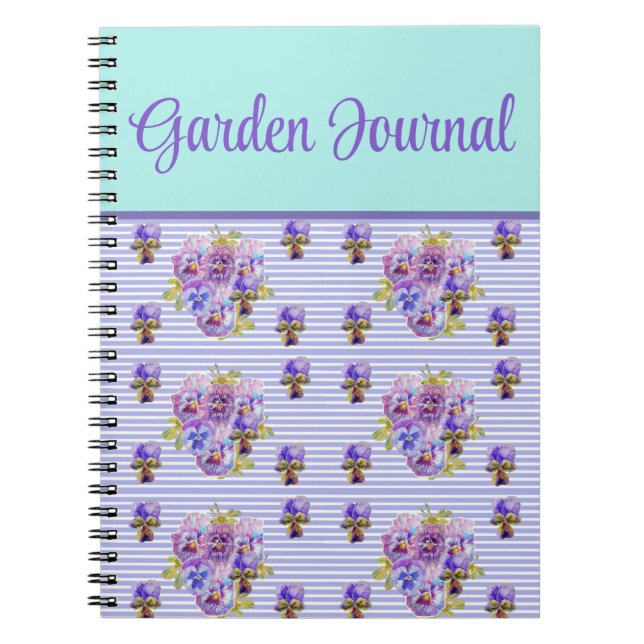 Garden Journal Viola Purple Lilac Floral Flower (Front)