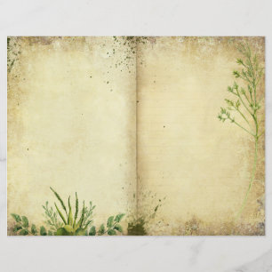 Garden Journal Wild Herb Greenery Scrapbook Paper