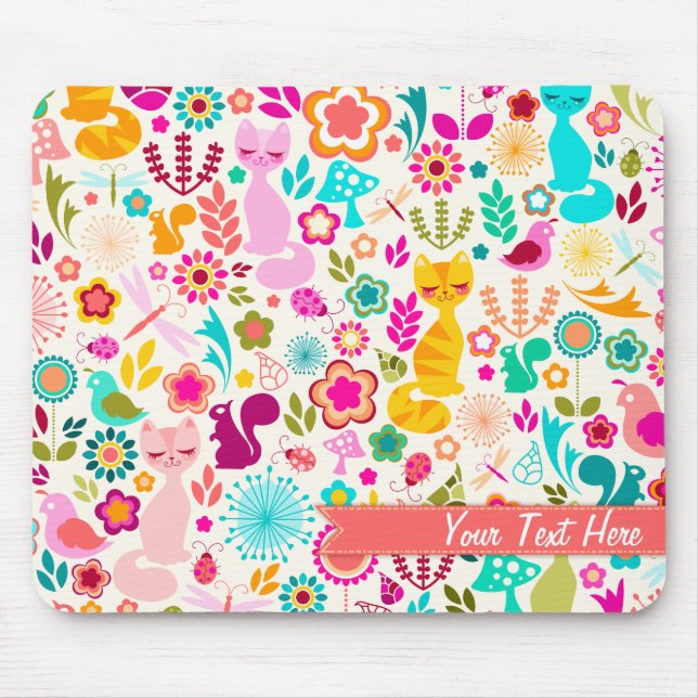 Garden Kitty Mouse Mat (Front)